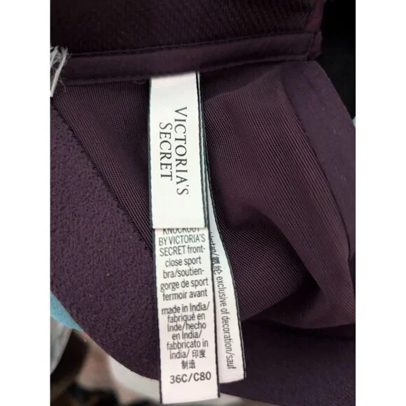 Knockout by Victorias Secret Purple Front-Close Sports Bra 36C Adjustable Straps - Picture 5 of 9